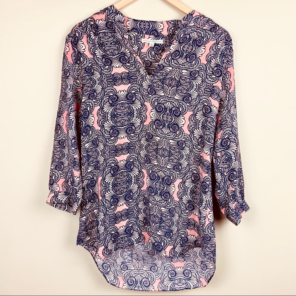 Amanda Uprichard | Patterned 100% Silk Tunic